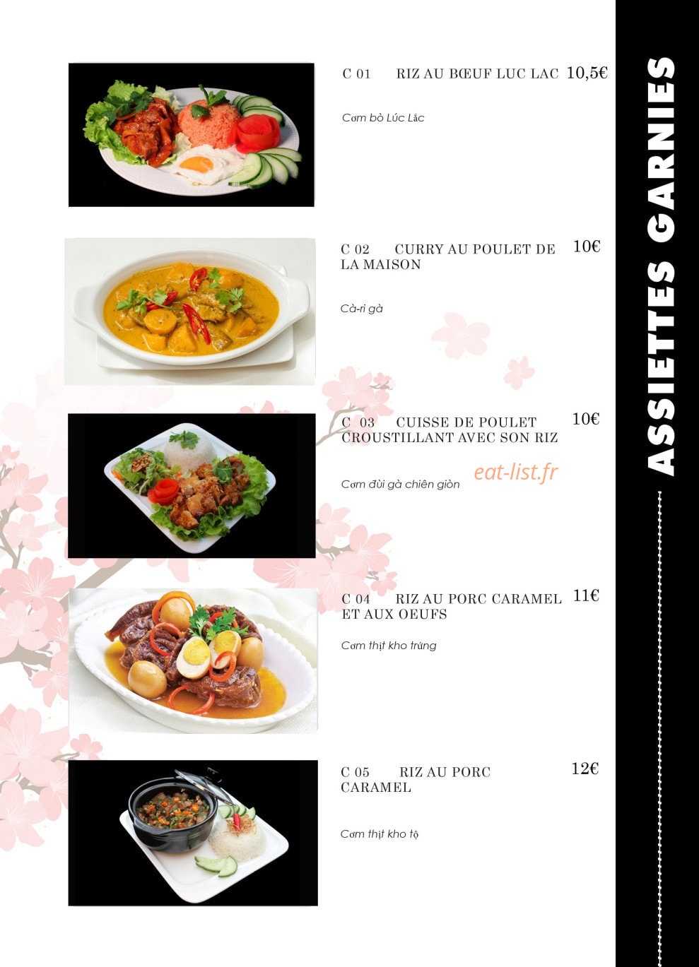Carte et menu de Ambiance Asie à Villejuif — Les assiettes garnies