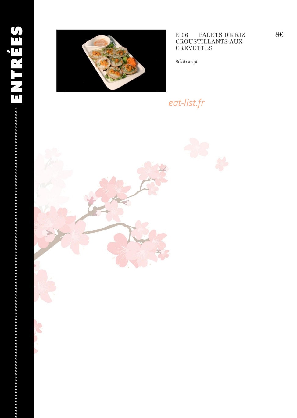 Carte et menu de Ambiance Asie à Villejuif — Les entrées suite