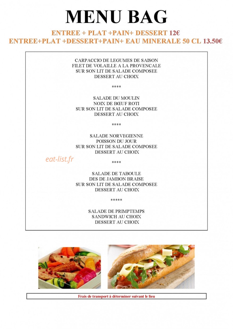 Au Moulin d'Yves — carte page 5