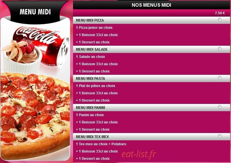 Augusta Pizza — carte page 2