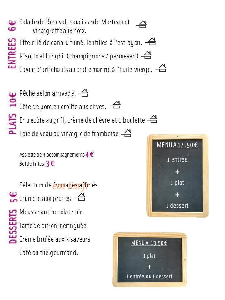 Carte et menu de Brasserie des Esselières à Villejuif — Les menus à la carte et formules