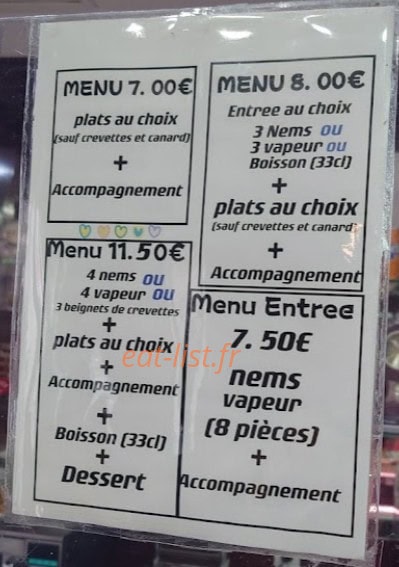 Chez Lu Cheng — carte page 1