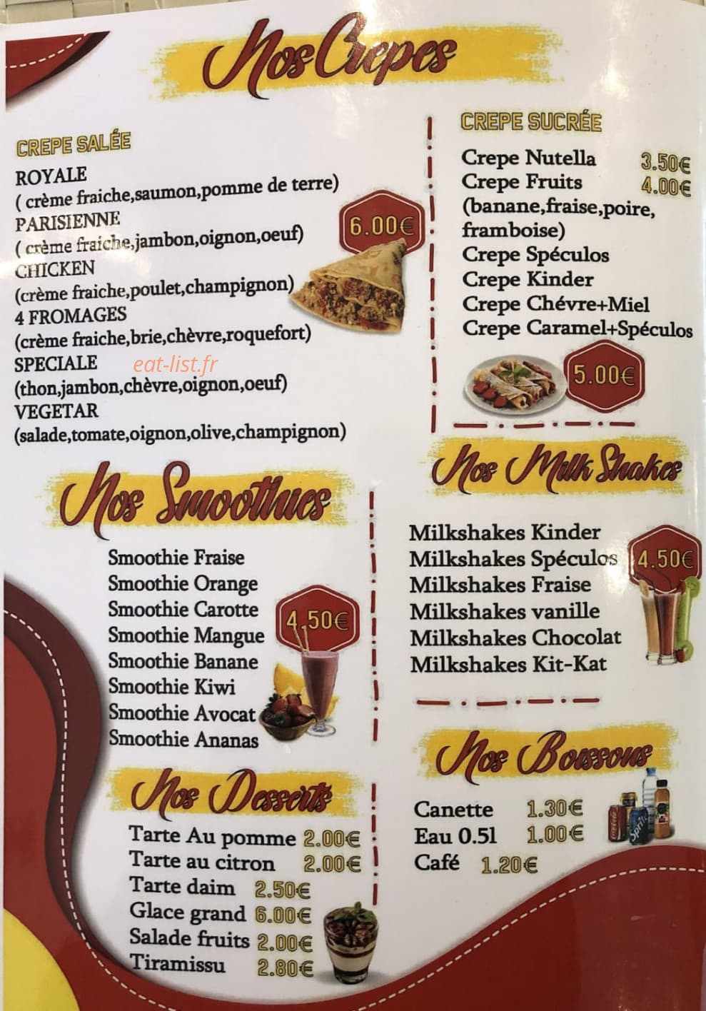 Delices'o — carte page 3