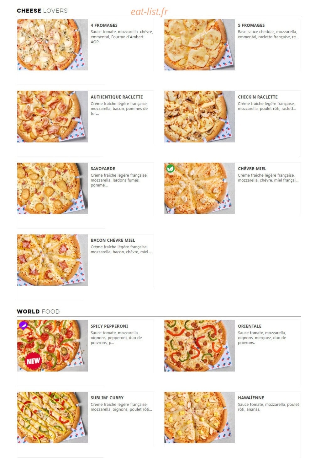 Domino's — carte page 3