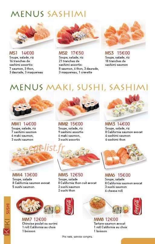 Ikiiki Sushi — carte page 8
