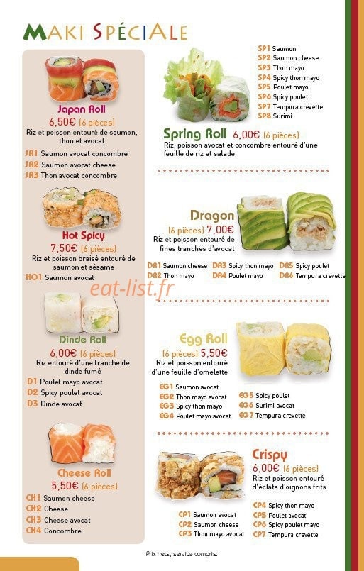Ikiiki Sushi — carte page 4