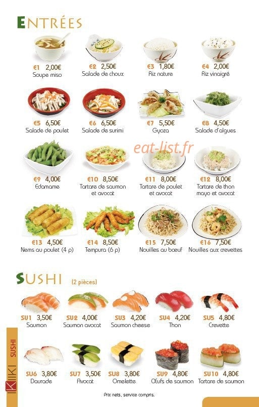 Ikiiki Sushi — carte page 2