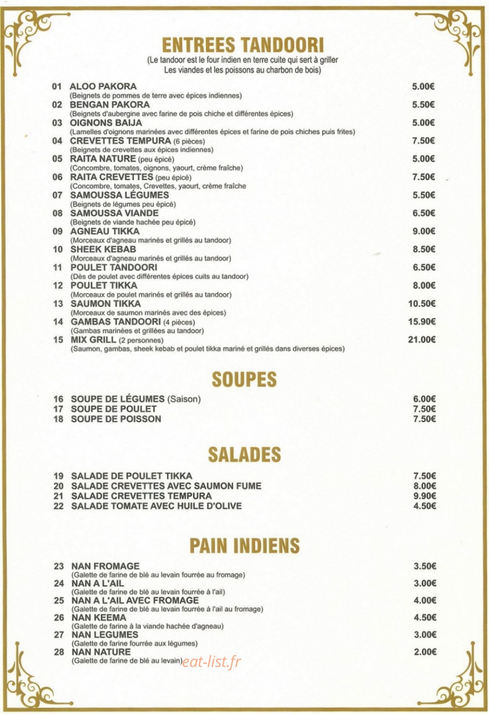 Indian Man Mahal — carte page 1