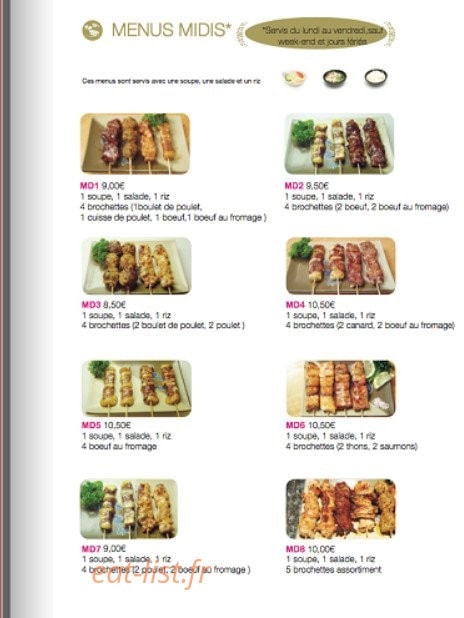 Carte et menu de Kyoto Sushi à Villejuif — Les menus midi
