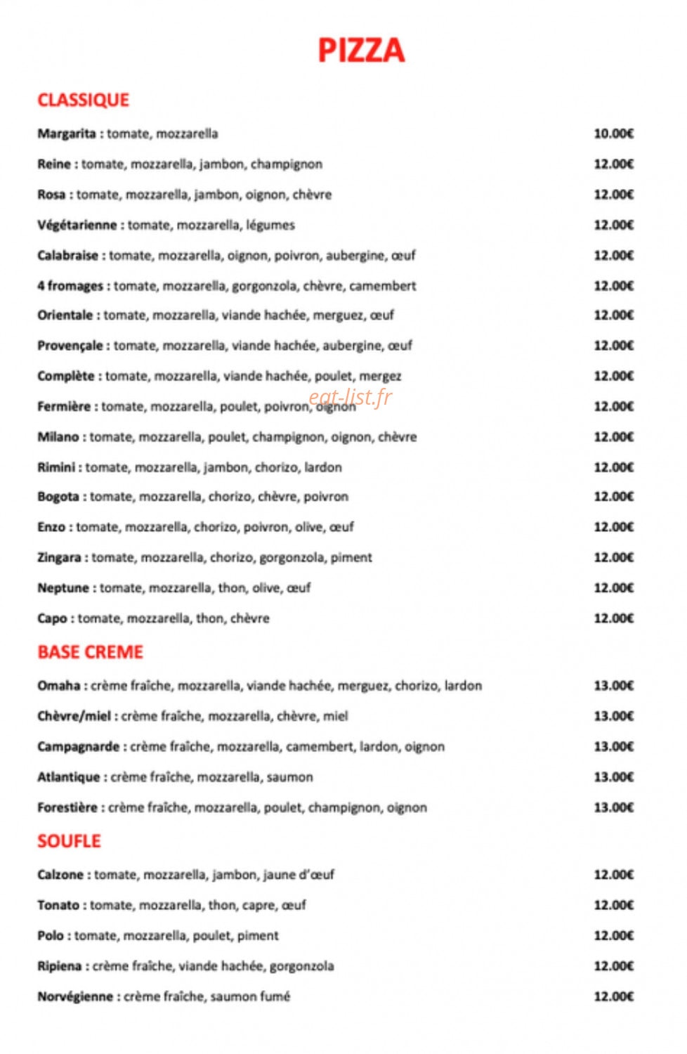 La Pause — carte page 1