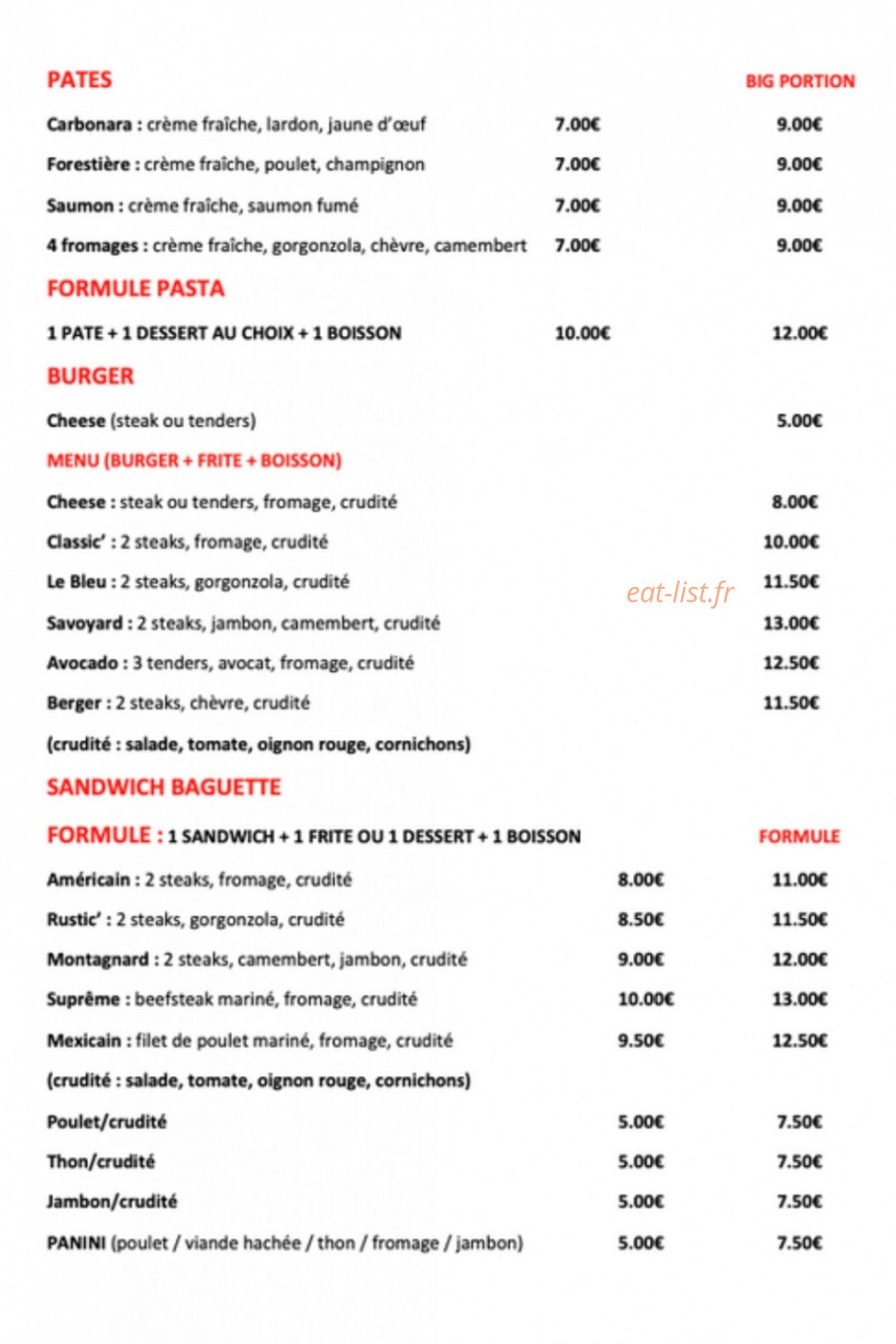 La Pause — carte page 2