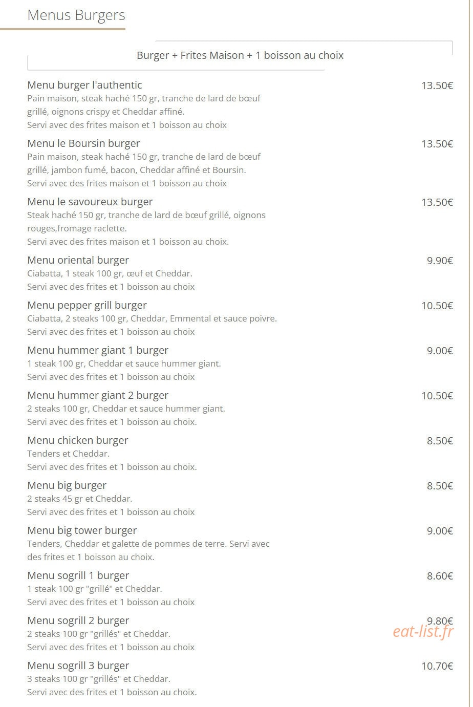 Le Majestic — carte page 7