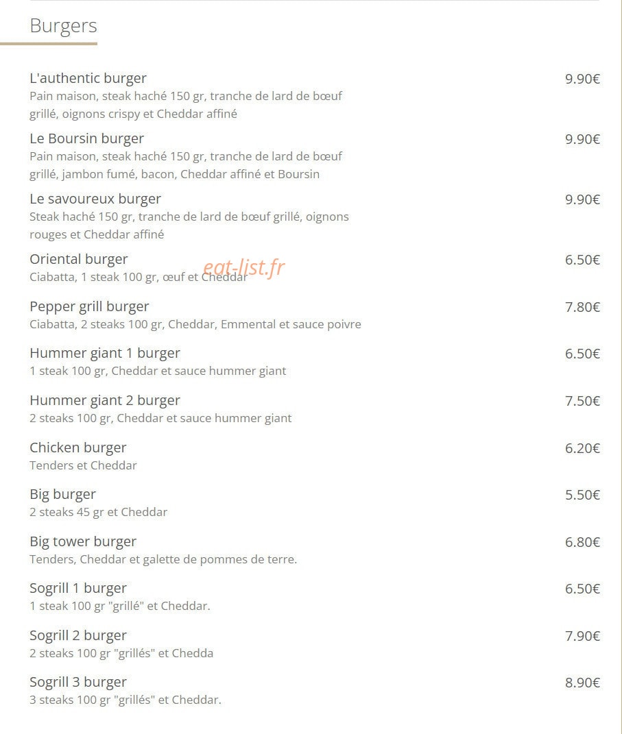 Le Majestic — carte page 8