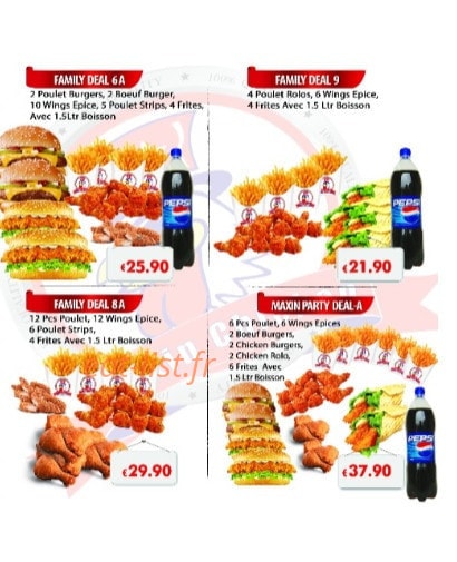 Maxin Chicken — carte page 3