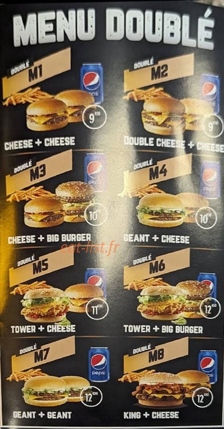 Original Mister Burger — carte page 2