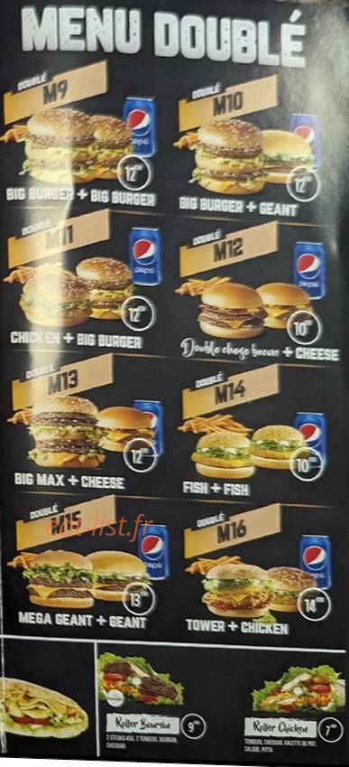 Original Mister Burger — carte page 3