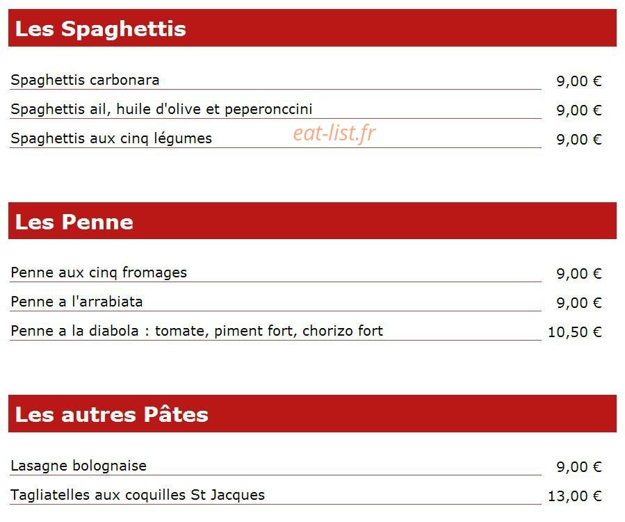 Pastavino — carte page 8