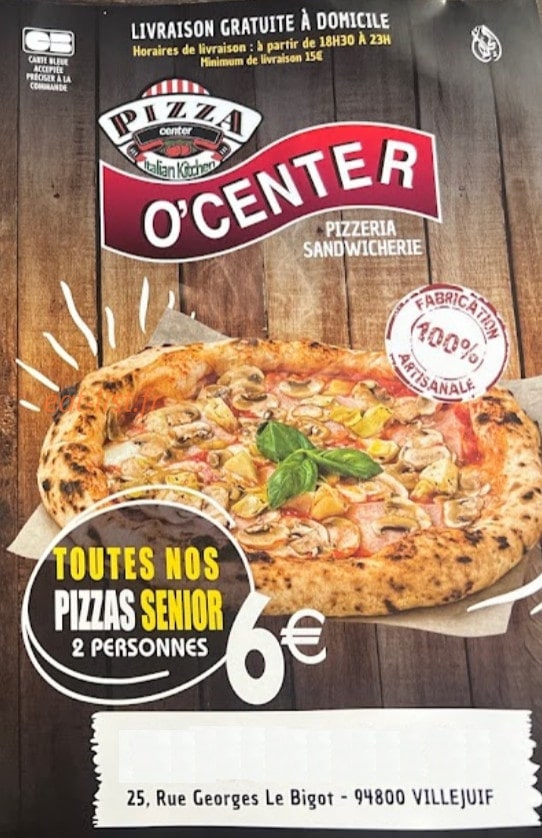 Pizza Center — carte page 1