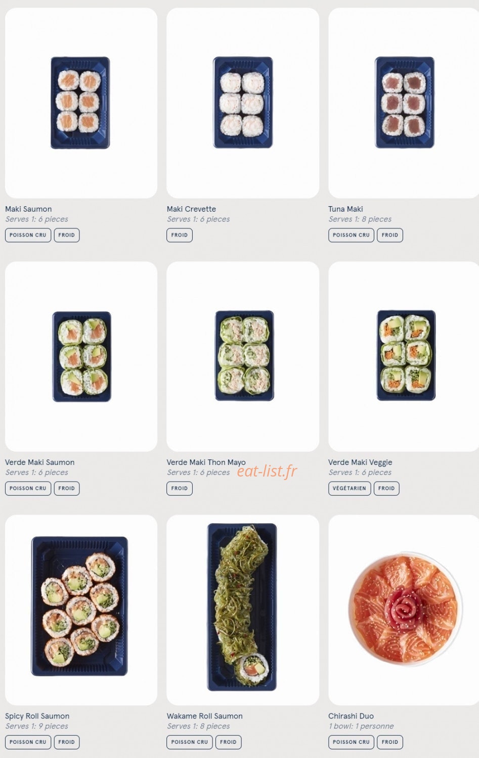 Carte et menu de Sushi Daily à Villejuif — Maki et Roll suite
