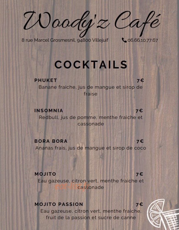 Woody'z Cafe — carte page 3