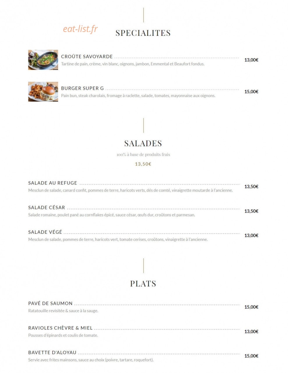 Au Refuge — carte page 4