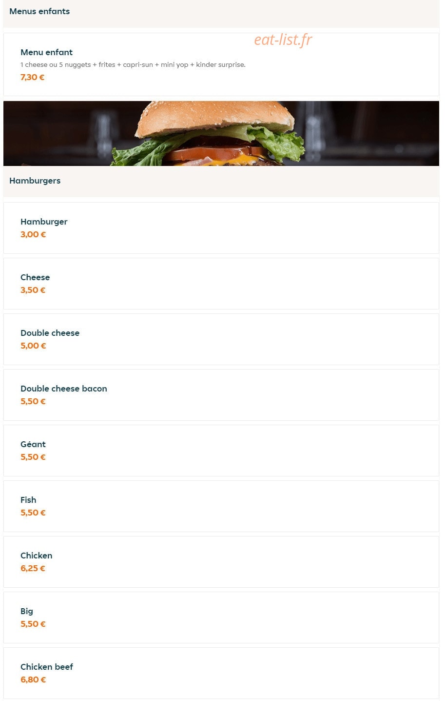 Baba Burger — carte page 5