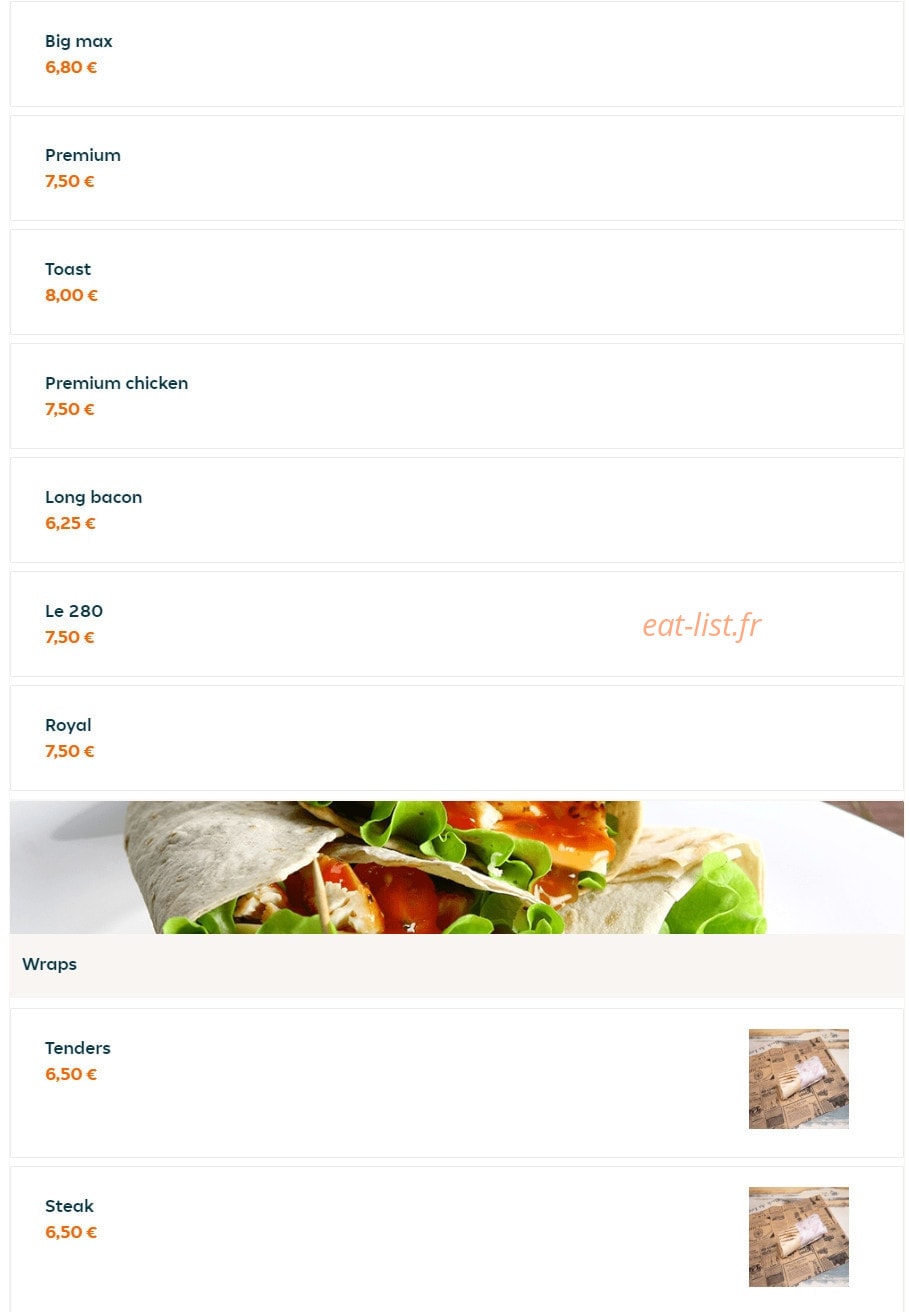 Baba Burger — carte page 6