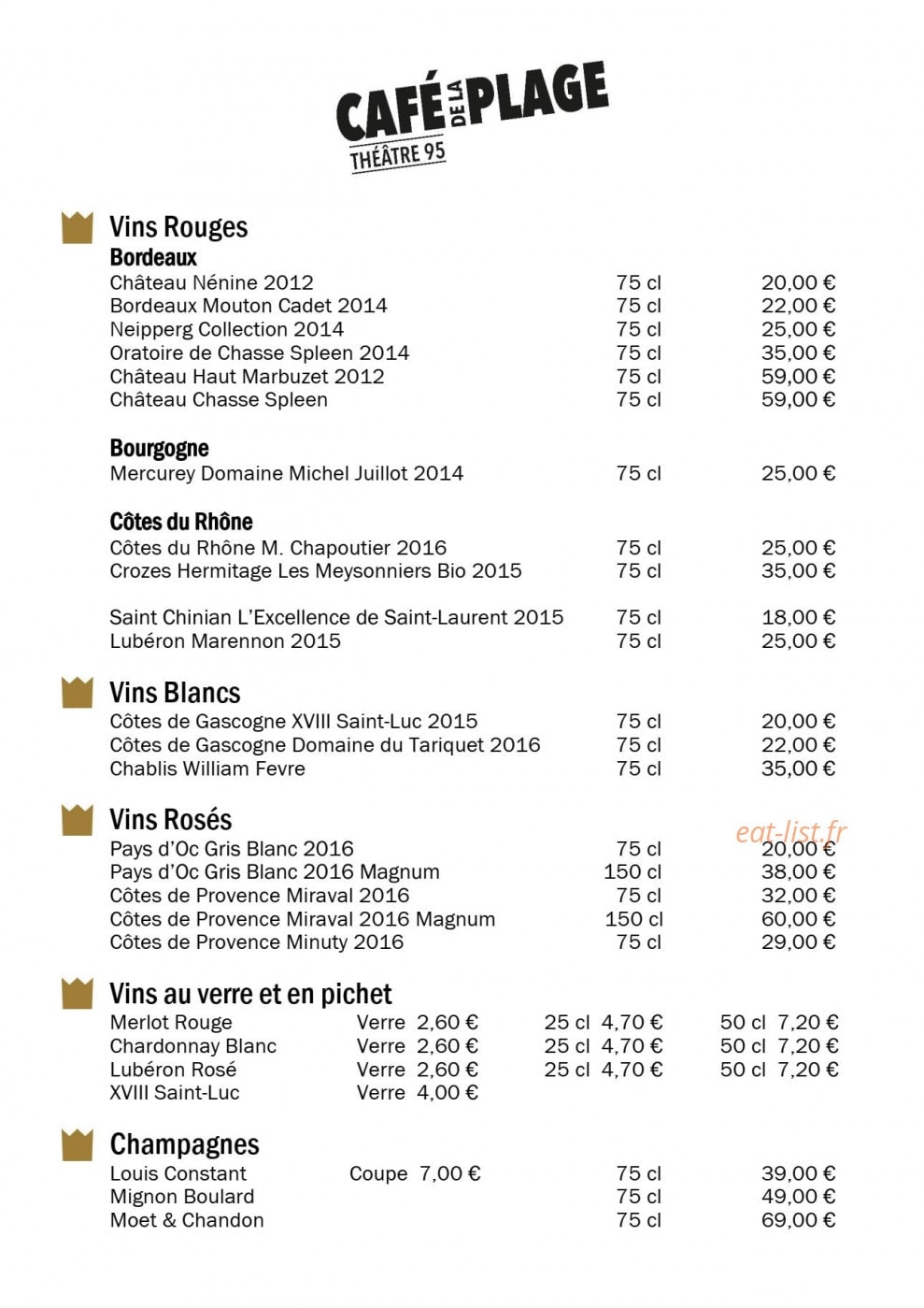Café de la plage — carte page 3