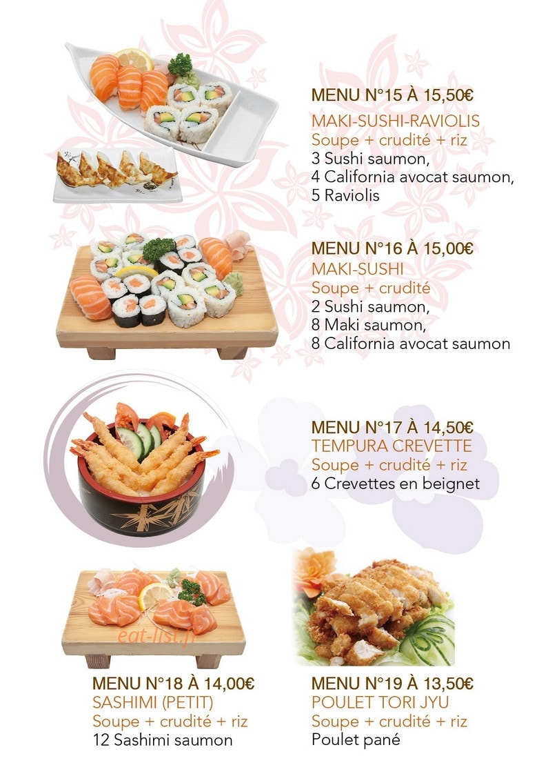 Carte et menu de Cergy Tokyo à Cergy — Les menus p3