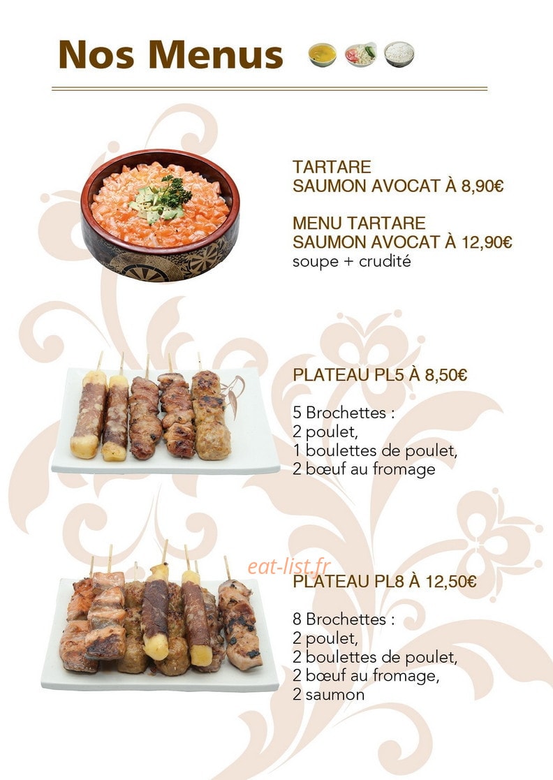 Carte et menu de Cergy Tokyo à Cergy — Les menus