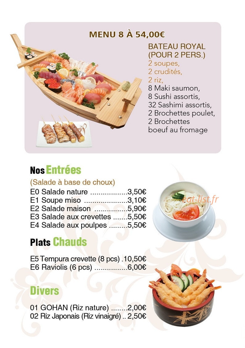 Carte et menu de Cergy Tokyo à Cergy — Les entrées, plats, …