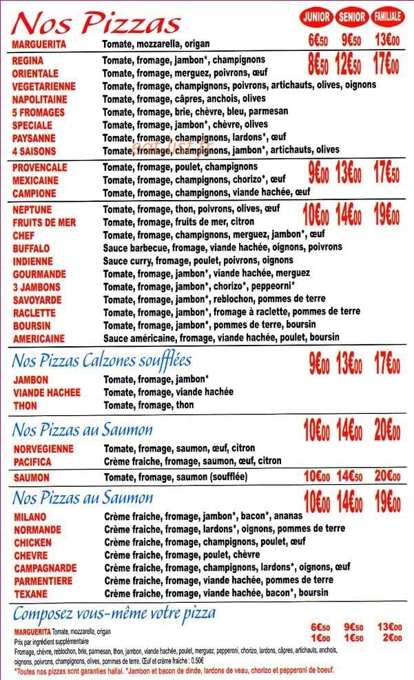 Crousty Pizza — carte page 3