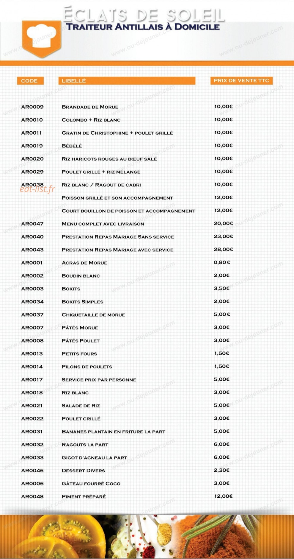 Eclats de Soleil — carte page 1