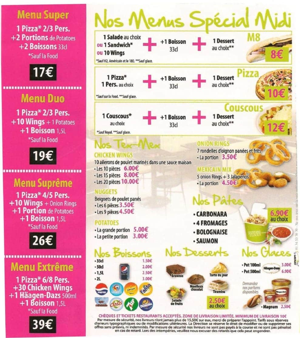 Food O'Clok — carte page 4