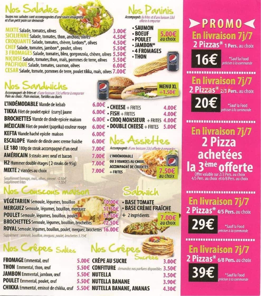 Food O'Clok — carte page 3