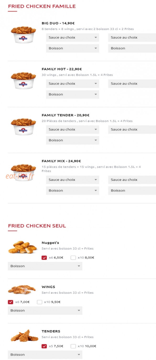 Food Station — carte page 10