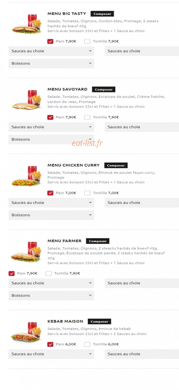 Food Station — carte page 5
