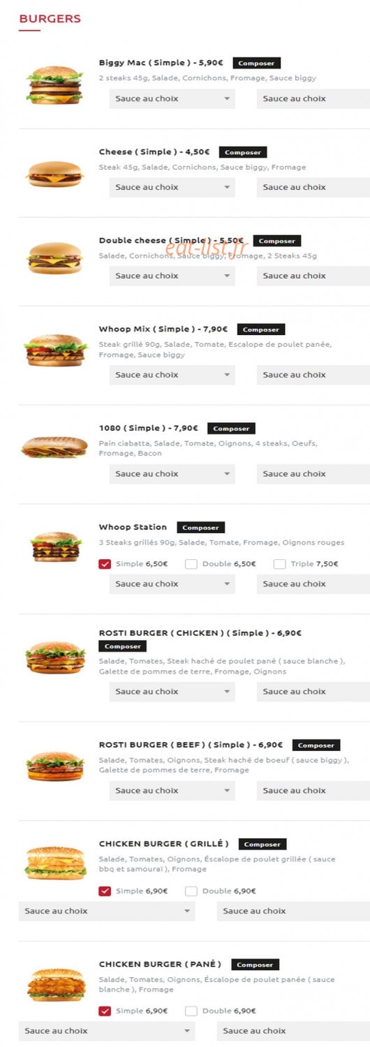 Food Station — carte page 6