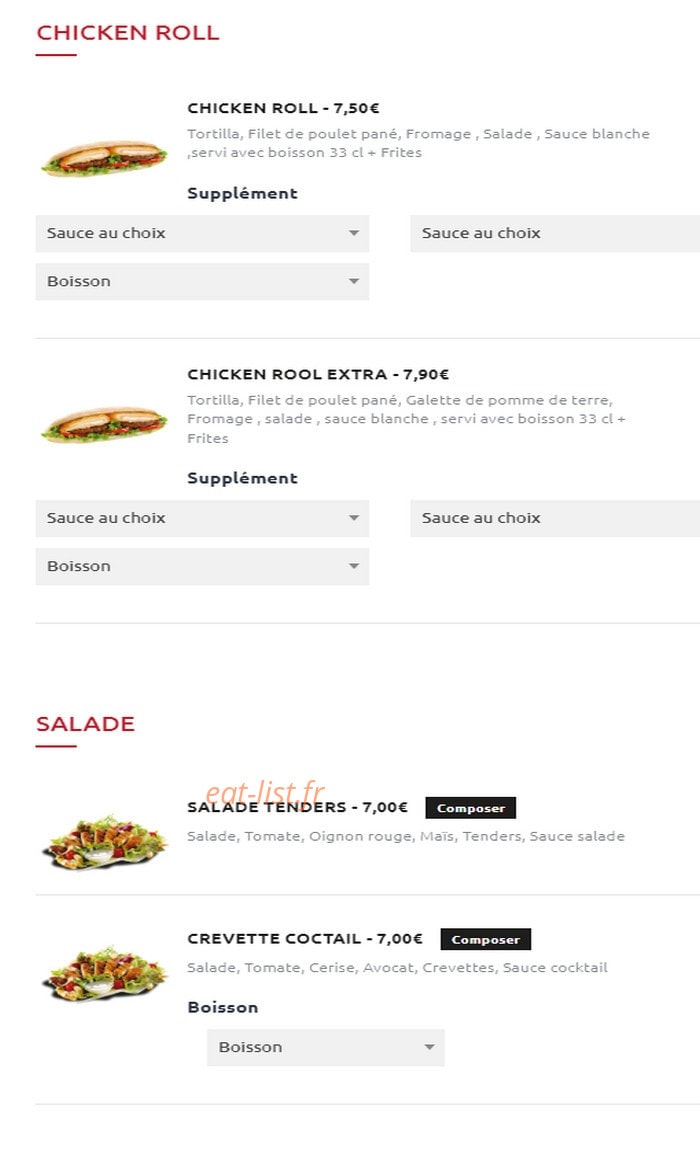 Food Station — carte page 11