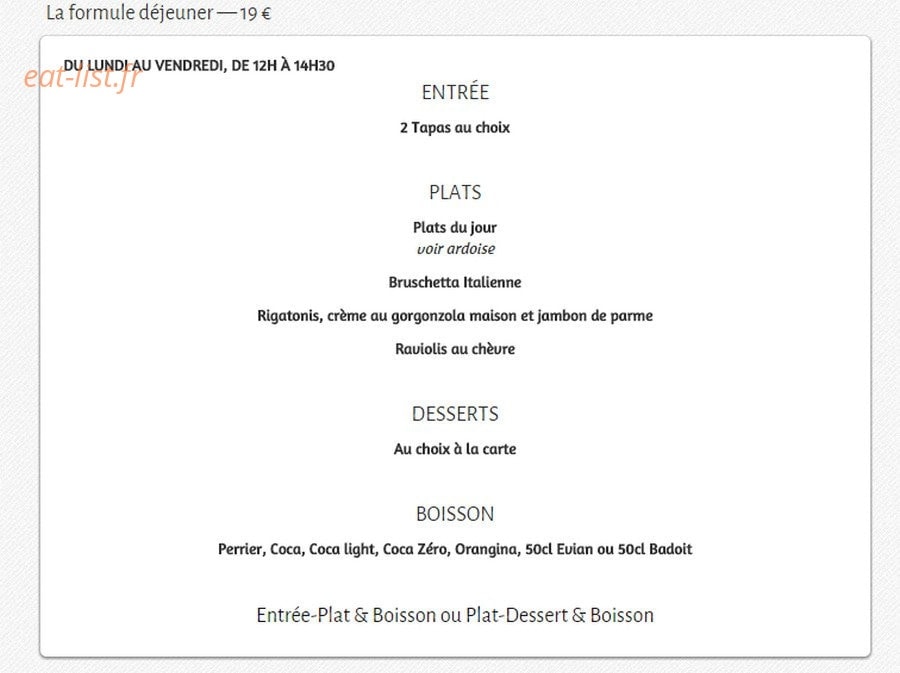 Le Millésime — carte page 5