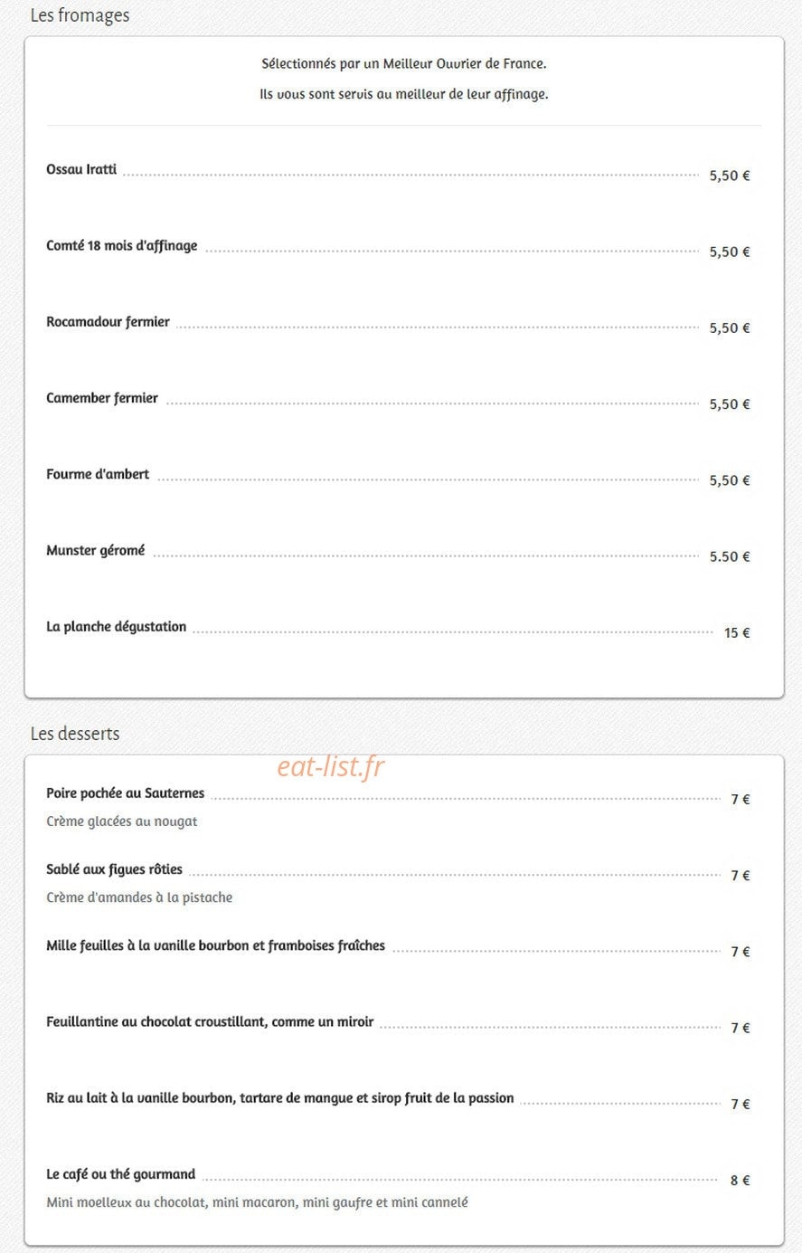 Le Millésime — carte page 4