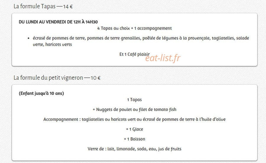 Le Millésime — carte page 6