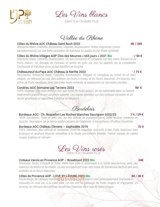 Les Jardins du Port — carte page 7