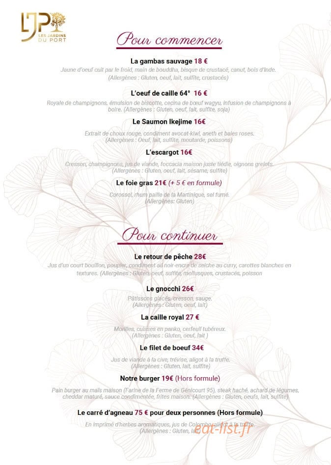 Les Jardins du Port — carte page 2