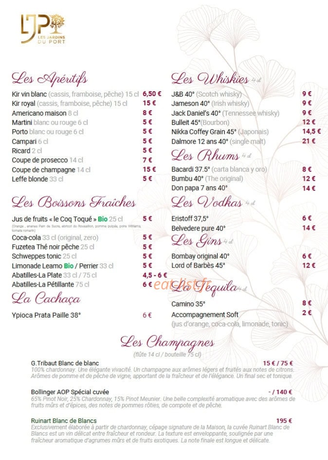 Les Jardins du Port — carte page 8