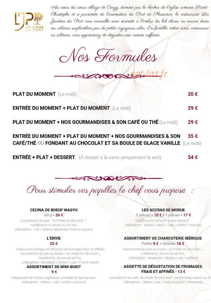 Les Jardins du Port — carte page 1