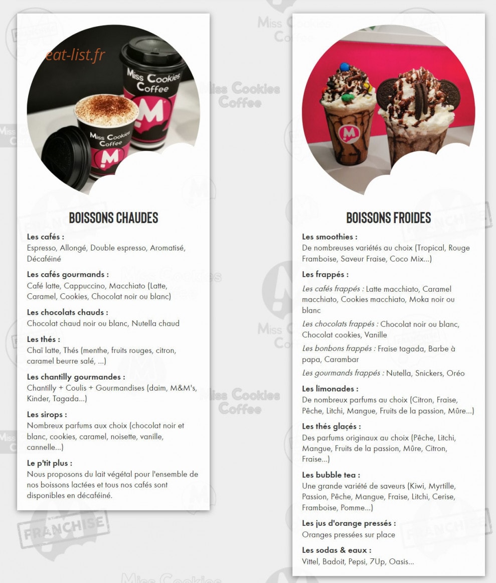 Miss Cookies Coffee — carte page 2