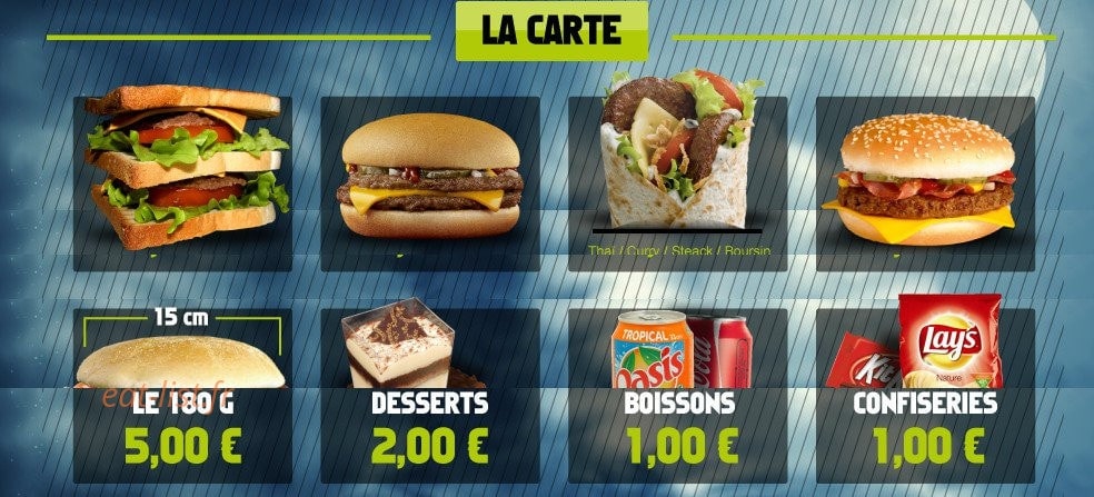 Night Food — carte page 1