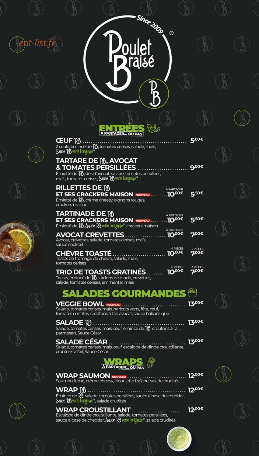 PB Poulet Braisé — carte page 1