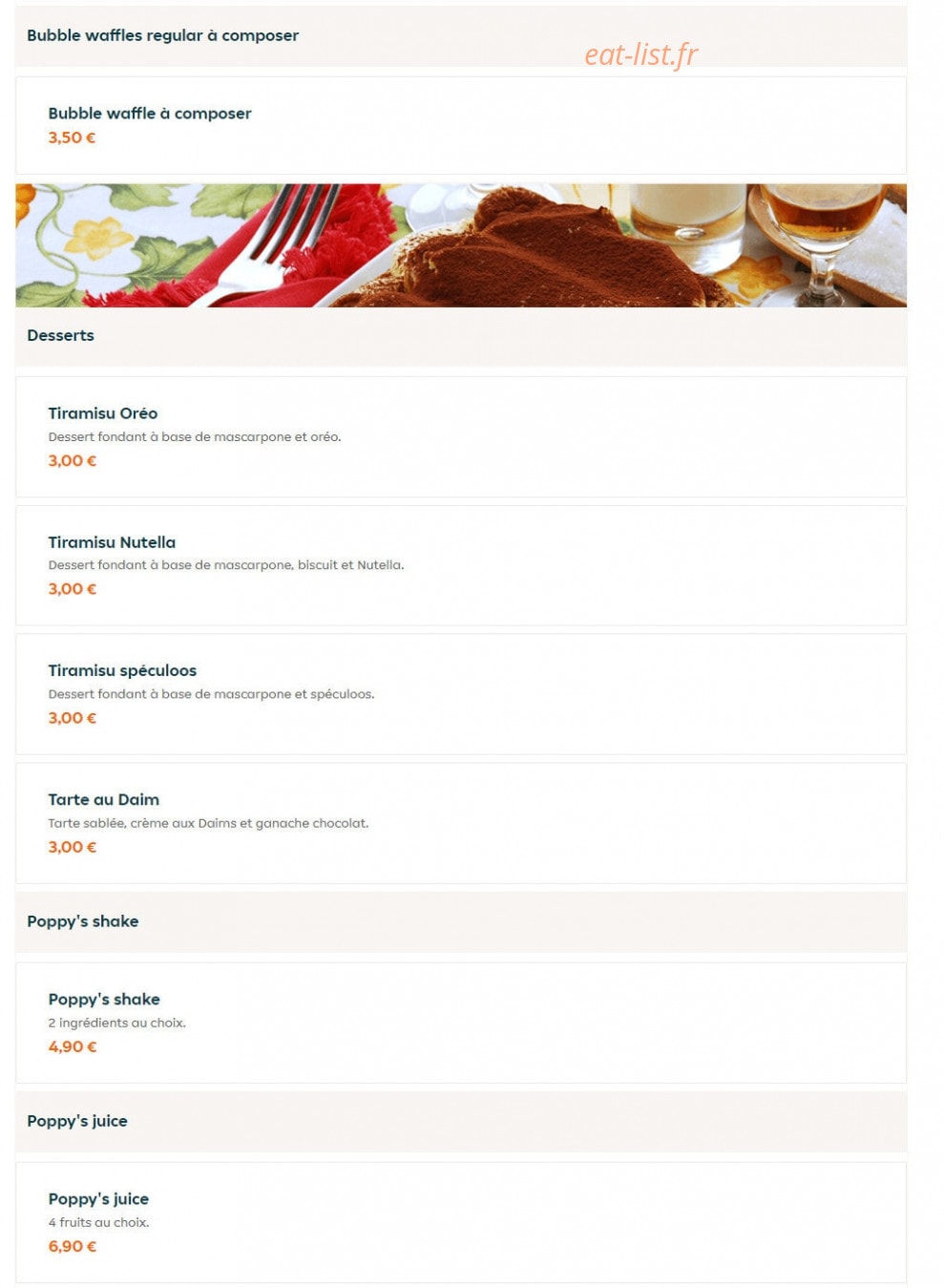 Poppy's — carte page 3